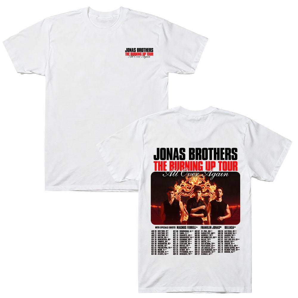 Msg Burning Up Tour Tee Jonas Band Brothers Vintage Graphic Print T Shirts Music Cotton Unisex Y2k New Streetwear Casual Wounisex Tops