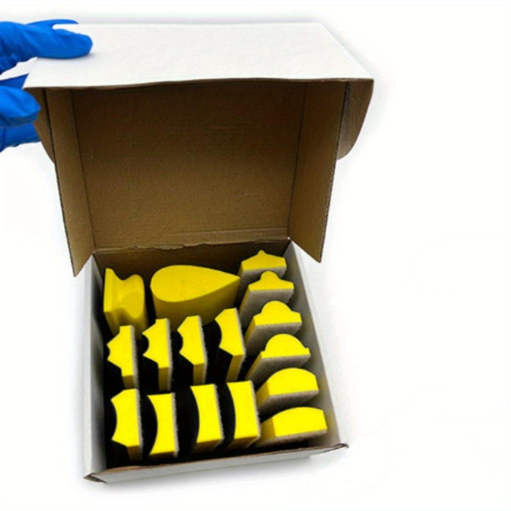 16PCS Hand Sanding Block Set - Hook and Loop Soft and Durable Foam Material Interchangeable Assorted Sanding Pad Hook Backing Plate For Wood Furniture