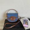 Premium texture bag saddle bag niche denim splicing handbag bag new casual versatile messenger bag