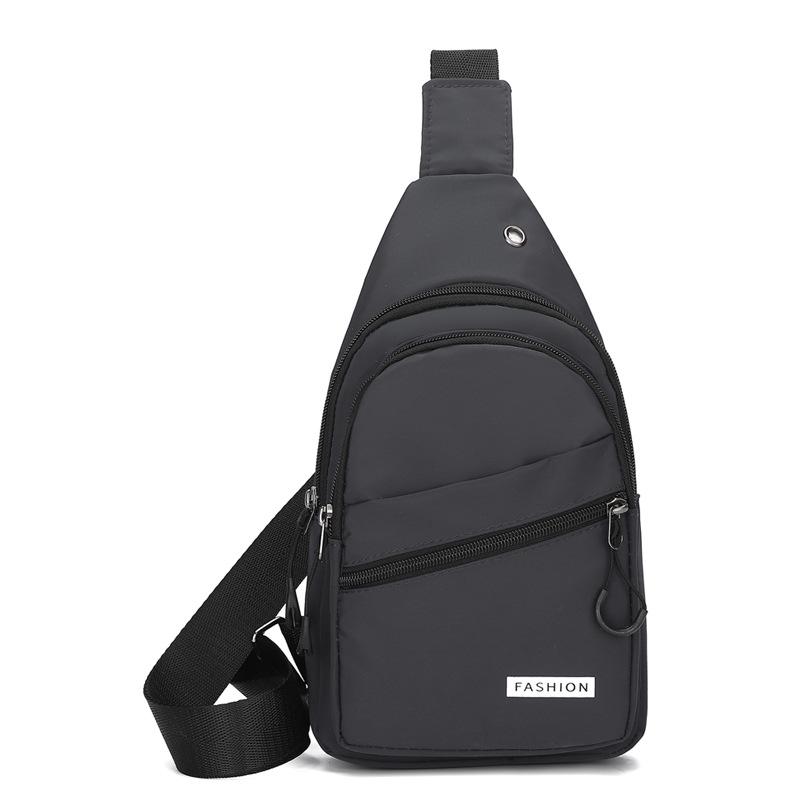 Einfache wasserdichte Brusttasche aus Nylon für Outdoor-Reisen, Umhängetasche mit schrägem Riemen, einfarbig, großes Fassungsvermögen, Schulter-Reise-Brusttasche