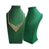 Wooden Thick Neck Jewelry Necklace Pendant Storage Display Stand White Leather Green Pink Purple Velvet Jewelry Display Props