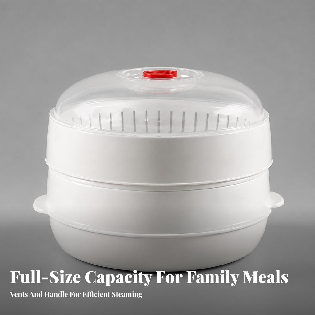 Microwave Steamer Dishwasher-Safe Cookware Lightweight for Kitchen
