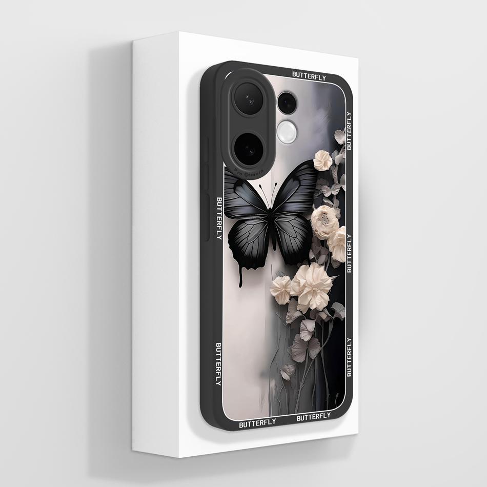 For Vivo V60 Lite Case Candy Painted Flower Phone Back Cover For Vivo V 60 Soft Liquid Silicone Anti Drop Full Protection Bumper