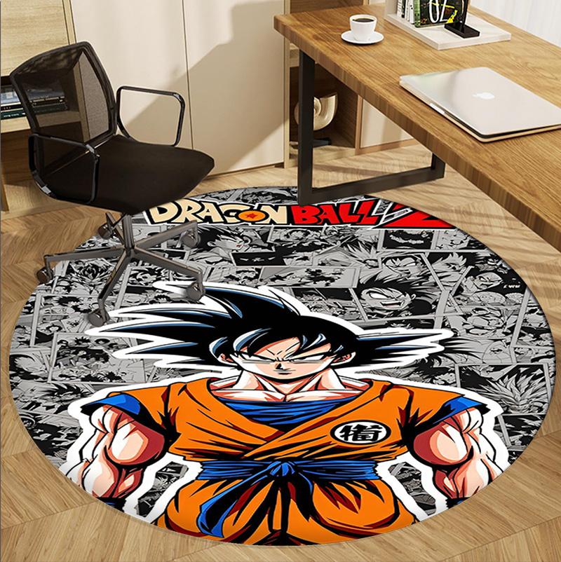 Dragon Ball Pattern Round Rug, Indoor/Outdoor Mat, for Picnic, Gameroom, Bedroom, Office, Living Room, Home Decor Carpet, Birthday Gift