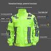 Stormproof Reflective Raincoat Workwear Set - Double-Layer Waterproof Two-Piece for Outdoor Traffic Duty