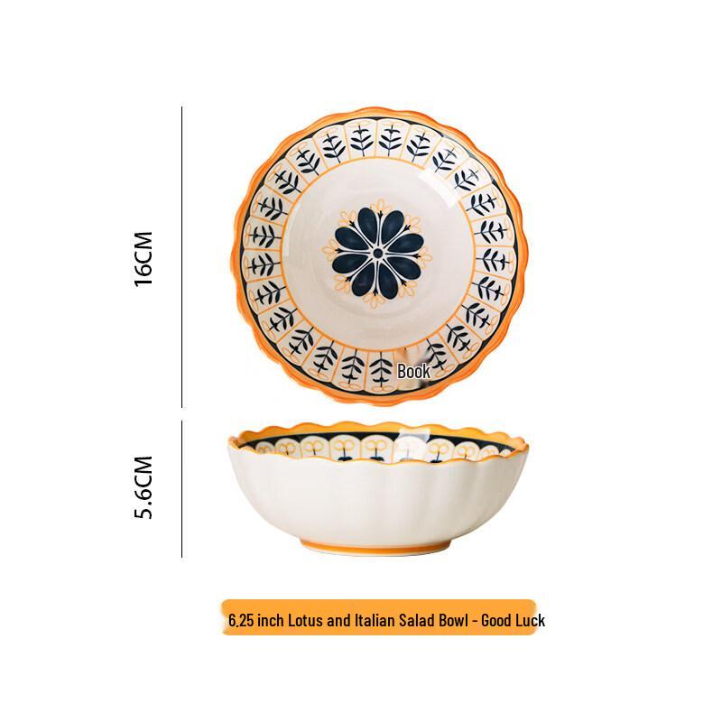 Jingbaodi  Good Luck Ahead  Japanese Ceramic Noodle Bowl Set