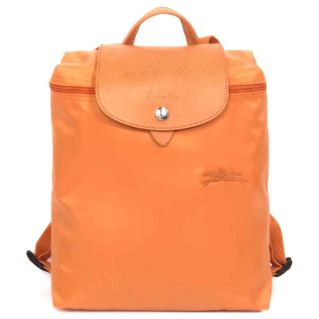 

Longchamp Le Pliage Green 26 Solid Color Snap Zipper Closure Recycled Canvas With Leather Trim Backpack Women backpack Orange 1699919P54 Basic Set (Bag)