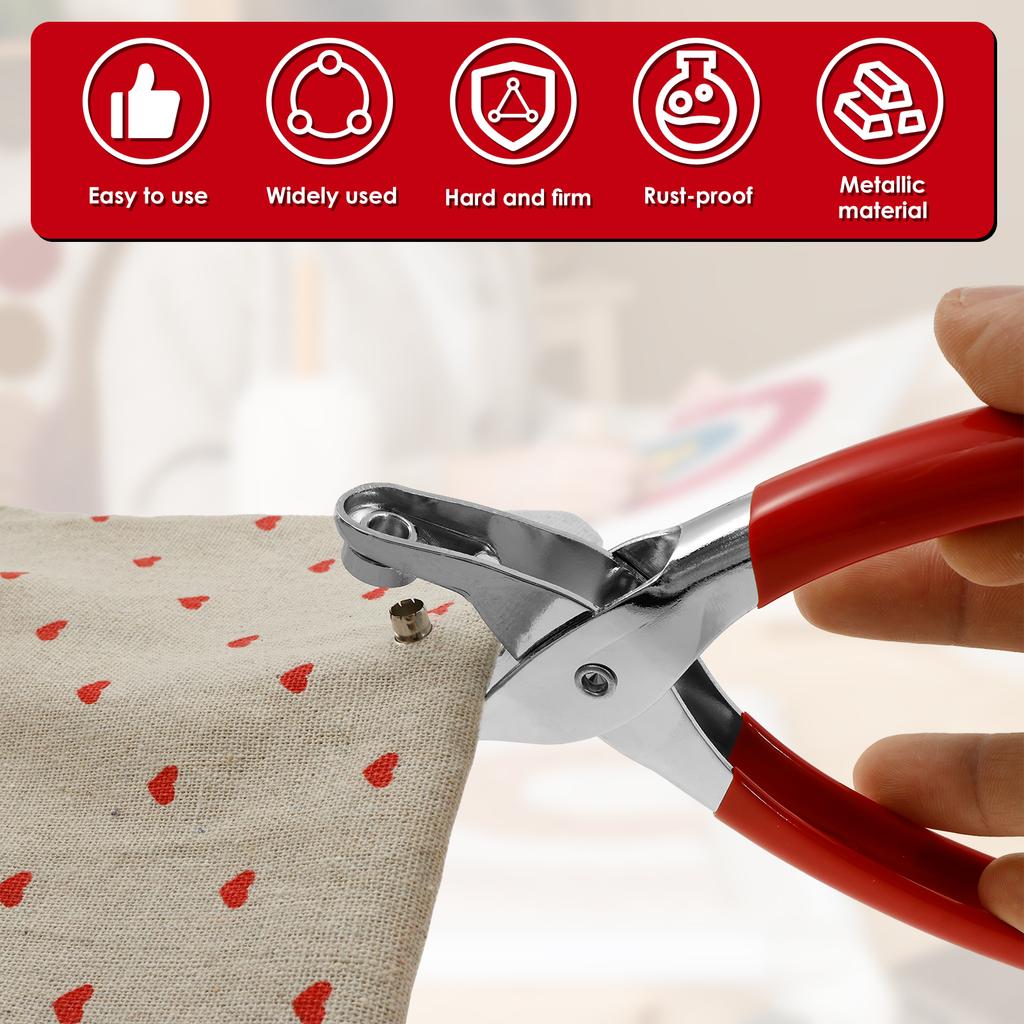 Eyelet Hole Punch Pliers Kit 640/1200 Pcs Grommet Tool Kit with Eyelet Pliers and Hole Punch Multipurpose Grommet Leather Tools