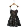 Elegant 2026 Sweet Lace Knit Camisole Dress with Retro Square Neck & Backless Design