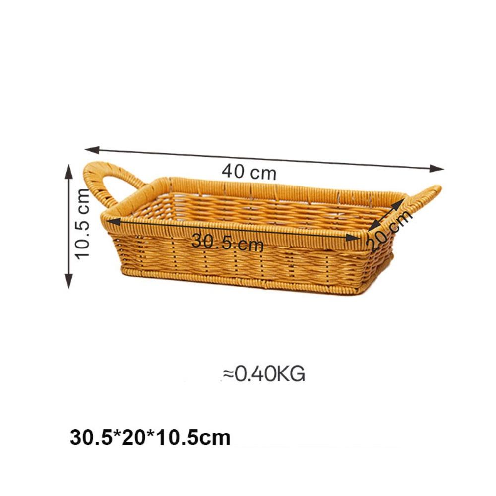 Portable Handwoven Bread Storage Basket Double Handle 6 Styles Fruit Tray Sundries Organizer Breathable Outdoor Picnic Basket