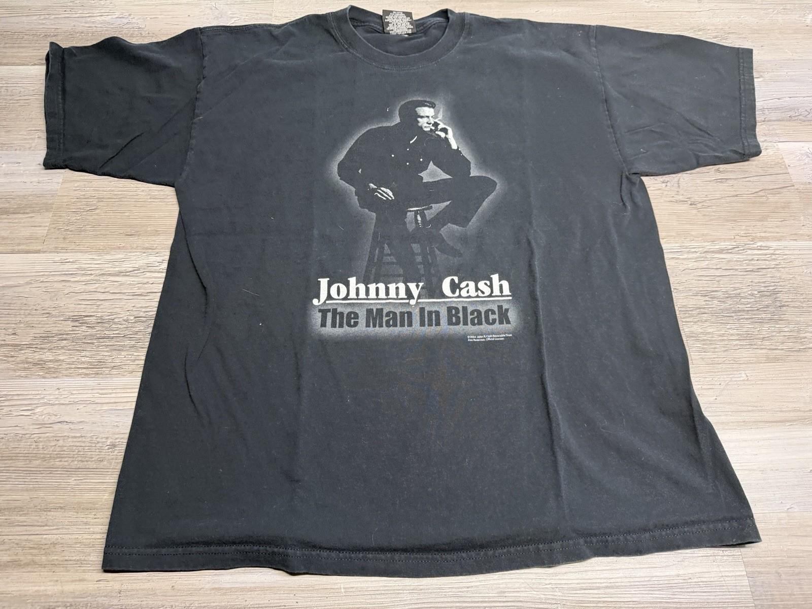 Vintage 2004 Johnny Cash Man In Black Graphic Tee Zion Rootswear 1X Plus Unisex T-Shirt S