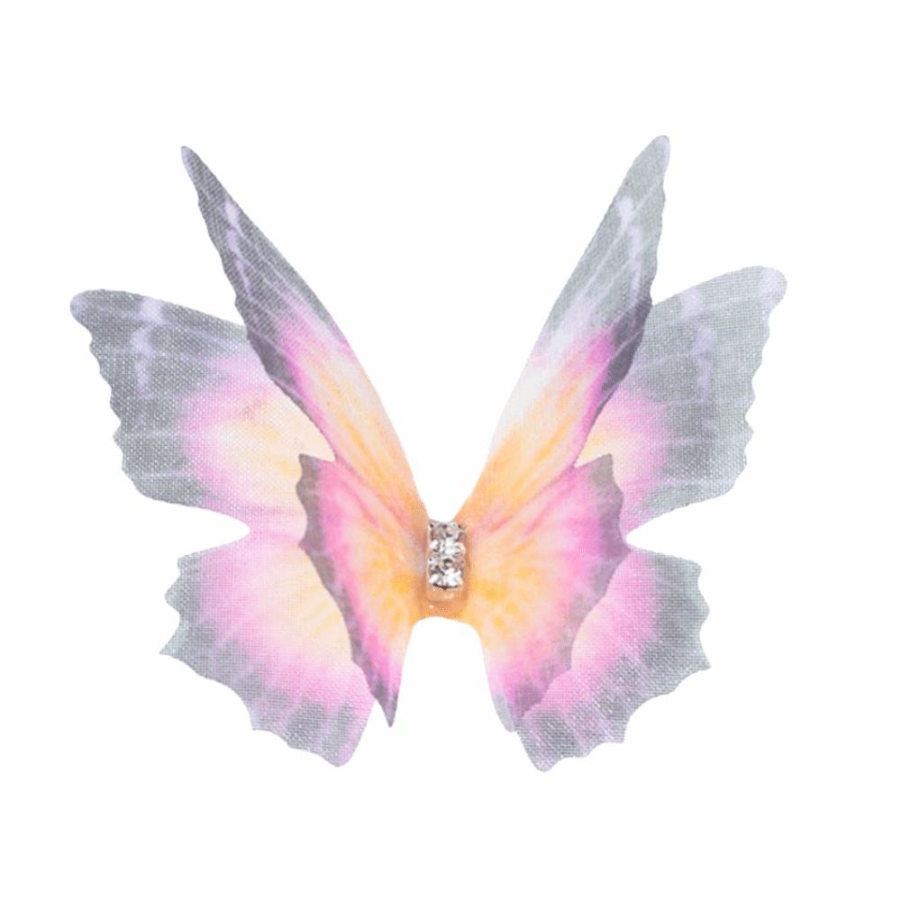50Pcs Gradient Color Organza Fabric Butterfly Appliques 5CM Organza Fabric Simulated Butterfly Hair Accessories Fluttering Moth