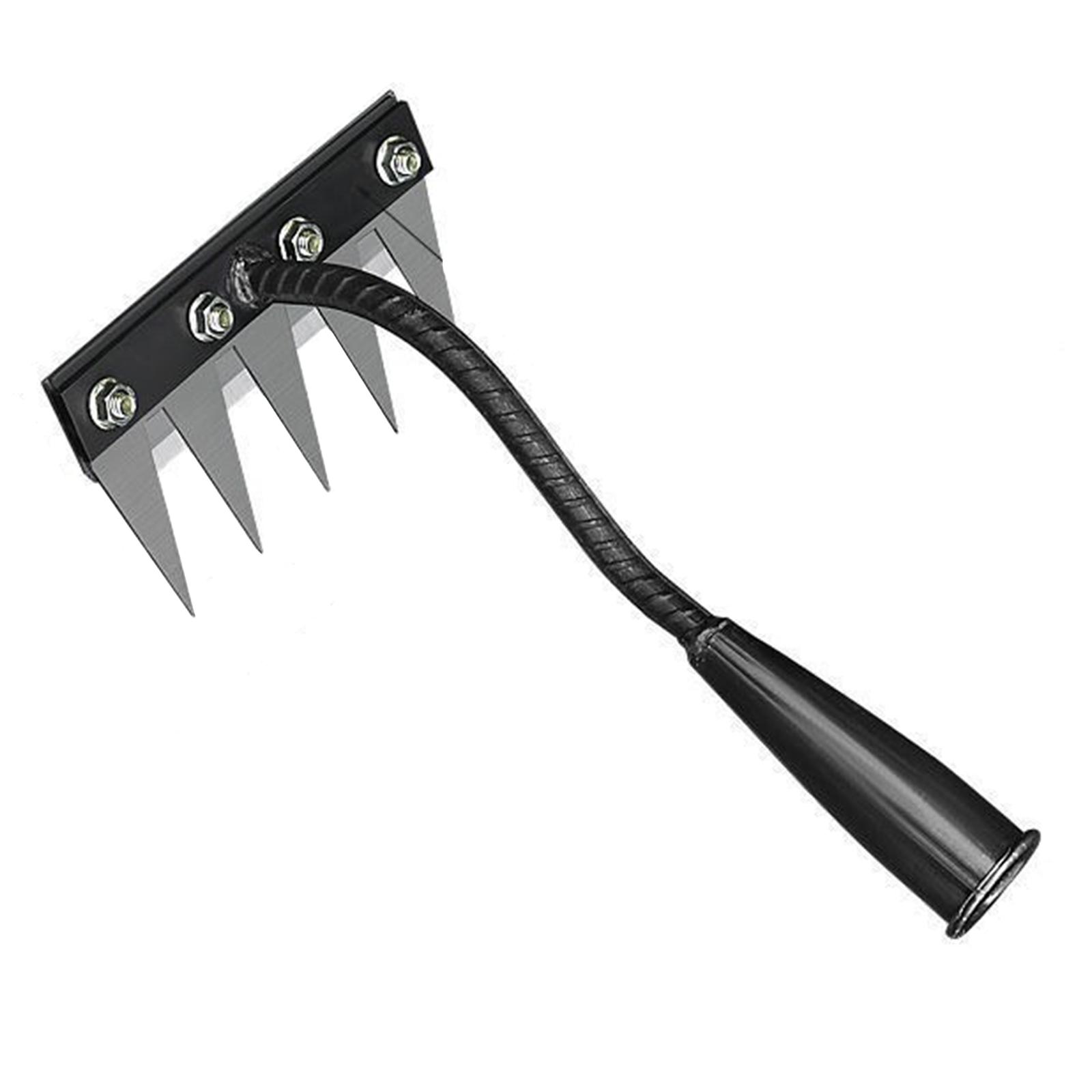 

Стальные садовые грабли для прополки Утолщенные Садовые Ручной пропольщик Гвоздевой грабель Инструмент-выдергиватель для прополки тяжелого режима для садоводства и прополки 5 Teeth чёрный