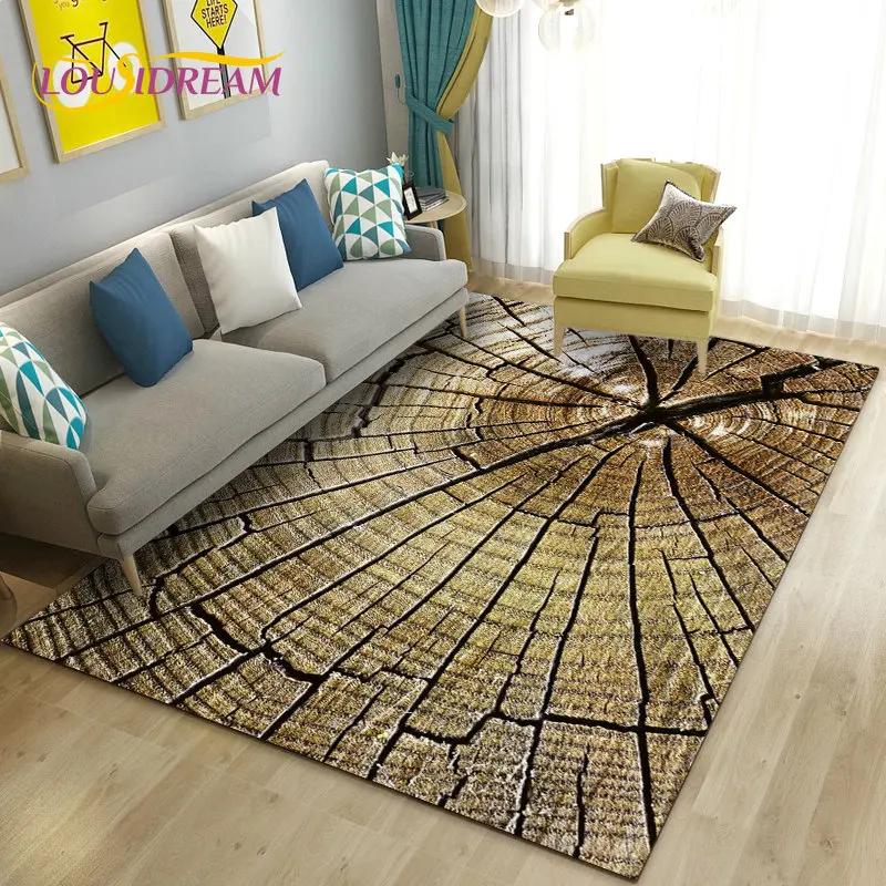 3D Ahşap Tahıl Desen Alan Kilim, Oturma Yatak Odası Kanepe Paspas Mutfak Dekorasyon için Halı Halı, Çocuk Kaymaz Zemin Mat Oyna