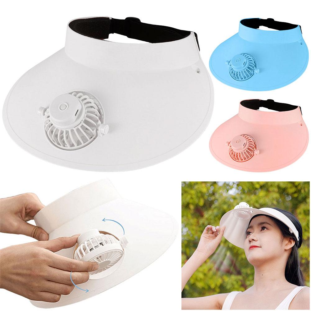 USB Charging Summer Fan Cap Rotatable Sunscreen Cap Fan 3 Wind Speed Sun Protection Hat Fan Wide Brim for Travel Vacation