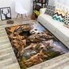 Autumn Orange Cat Area Rug, Lazy Cat Floor Mat