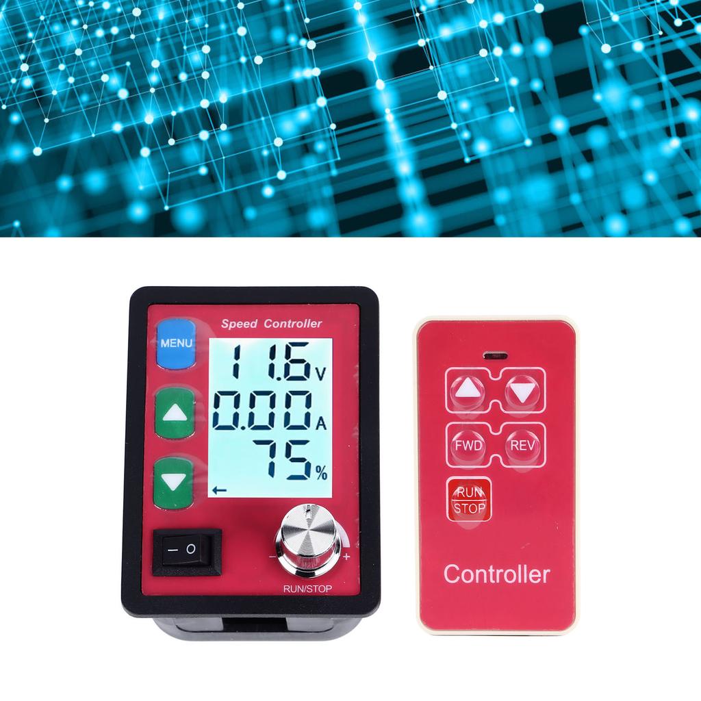 Motor Speed Controller 15A LCD Display Remote Control Motor Driver Speed Regulator with Overload Preservation 6‑55V