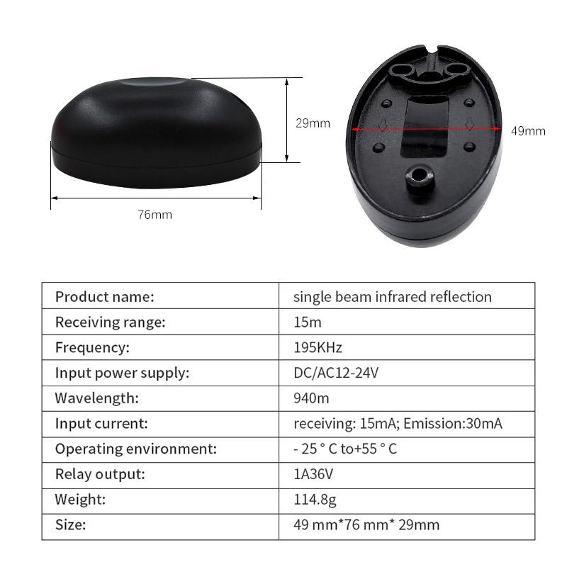 A Pair IP55 Automated Gate Safe Infrared Detector Sensor 12-24V Sensor Infrared Safety Beam Photocell Detector