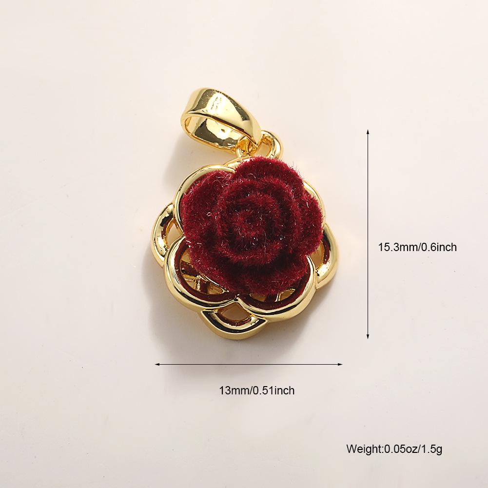 

Rose Pendant and Brooch: Gold-Plated Copper, Color-Preserving Flower Charm for DIY Jewelry