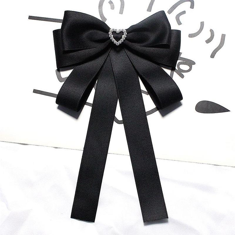 Shirt Bow Brooch Tie Women'S Black College Student School Uniform Graduation Temperament Collar Pin