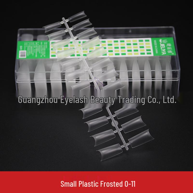 Crescent Curve Ultra Thin Shallow Half Cover Nail Tips - Transparent Frosted Milky White Extension for Salon Nail Art.