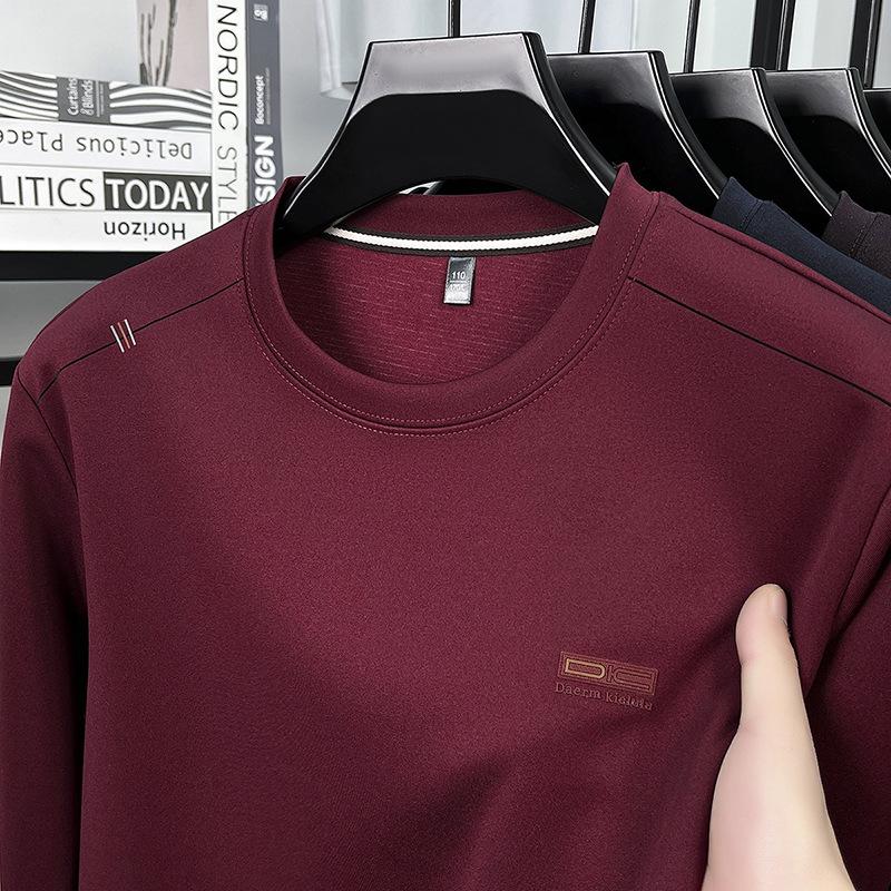 Men s Long Sleeve Spring Crew Neck Casual Long Sleeve Hoodie Fashion Versatile T-Shirt M