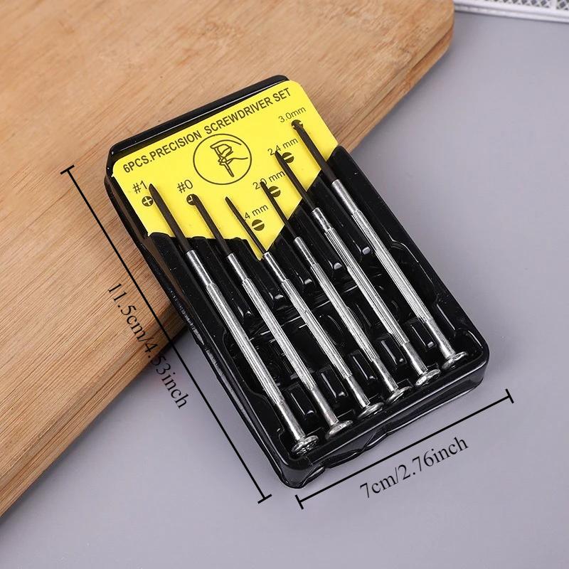 6PCS Eyeglass Repair Tool Mini Screwdriver Set Small Precision Screwdriver Kit for Watch Electronic Jewelry Toys