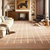 Vintage American Plaid Rug for Living Room Large Area Carpet Mid-tone Maillard Brown Mat Coffee Tables Rugs Bedroom Floor Mats