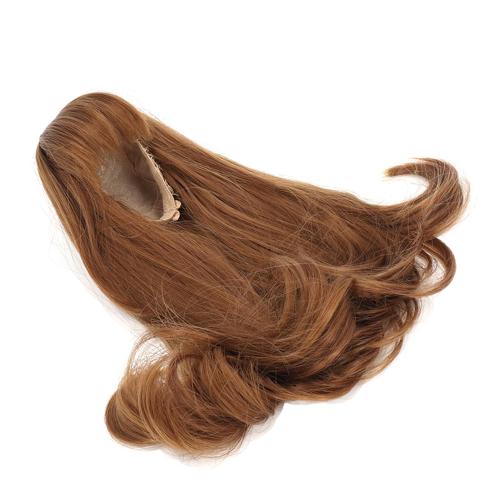 

Игрушечная голова куклы парик сетка тупая челка длинные накладные волосы для DIY моделирования куклы-симулятора светлый светло-коричневого