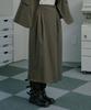 Mualeumoa Wool Bland Pin Tuck Wrap Skirt - Grayish Brown