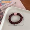 Korean Version Simple Heart Small Intestine Circle Milk Tea Color Hair Tie 2024 New High Elasticity Hair Accessory Hair Rope