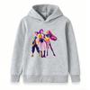 Girls Boys 3 Trendy Anime Girls Graphic Hoodie Casual Long Sleeve Pullover Sweatshirt For Kids Streetwear Hip Hop Style Tops
