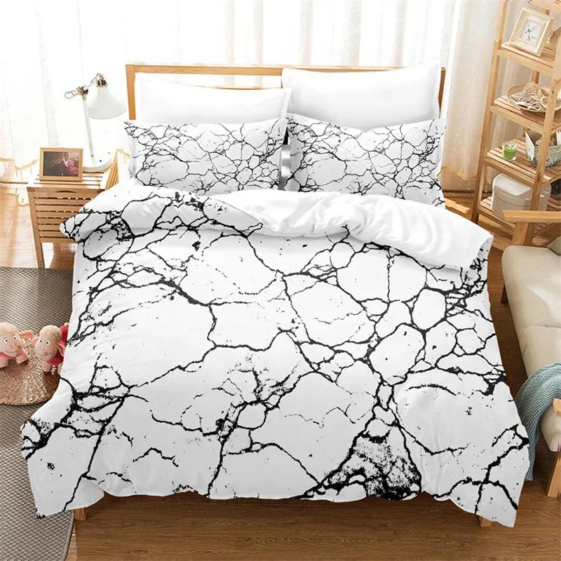 Modern Marble Duvet Cover King Queen Twin Size For Girls Teens Geometric Pattern Comforter Cover Microfiber Abstract Bedding Set