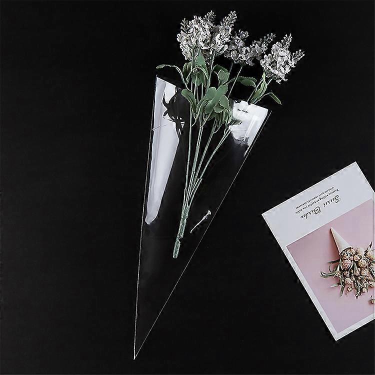 10Packs DIY Wedding Birthday Party Transparent Candy Cone Storage Bag 18x37cm Without Wire