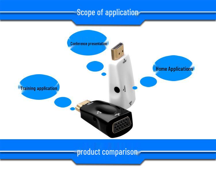 HDMI to VGA High-Definition Video Converter with Audio Adapter 1080P