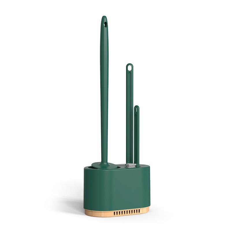 

Настенный набор 3-в-1 для туалетной щетки с подставкой для слива – Щетка для чистки без мертвых зон темно-зеленого