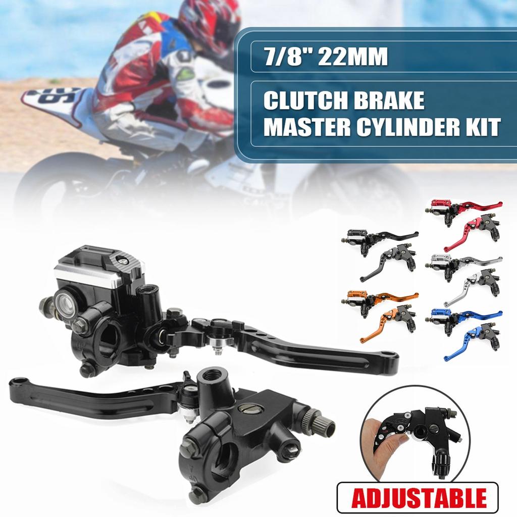 FXCNC Racing 7/8 Universal Motorcycle Billet Master Cylinder Reservoir Double Hydraulic Brake Clutch Levers Fit For Honda Yamaha Kawasaki Suzuki KTM 50cc-400cc Motocross Adjustable FXCNC Racing 7/8 Universal Motorcycle Billet Master Cylinder Reservoir Double Hydraulic Brake Clutch Levers Fit For Honda Yamaha Kawasaki Suzuki KTM 50cc-400cc Motocross Adjustable