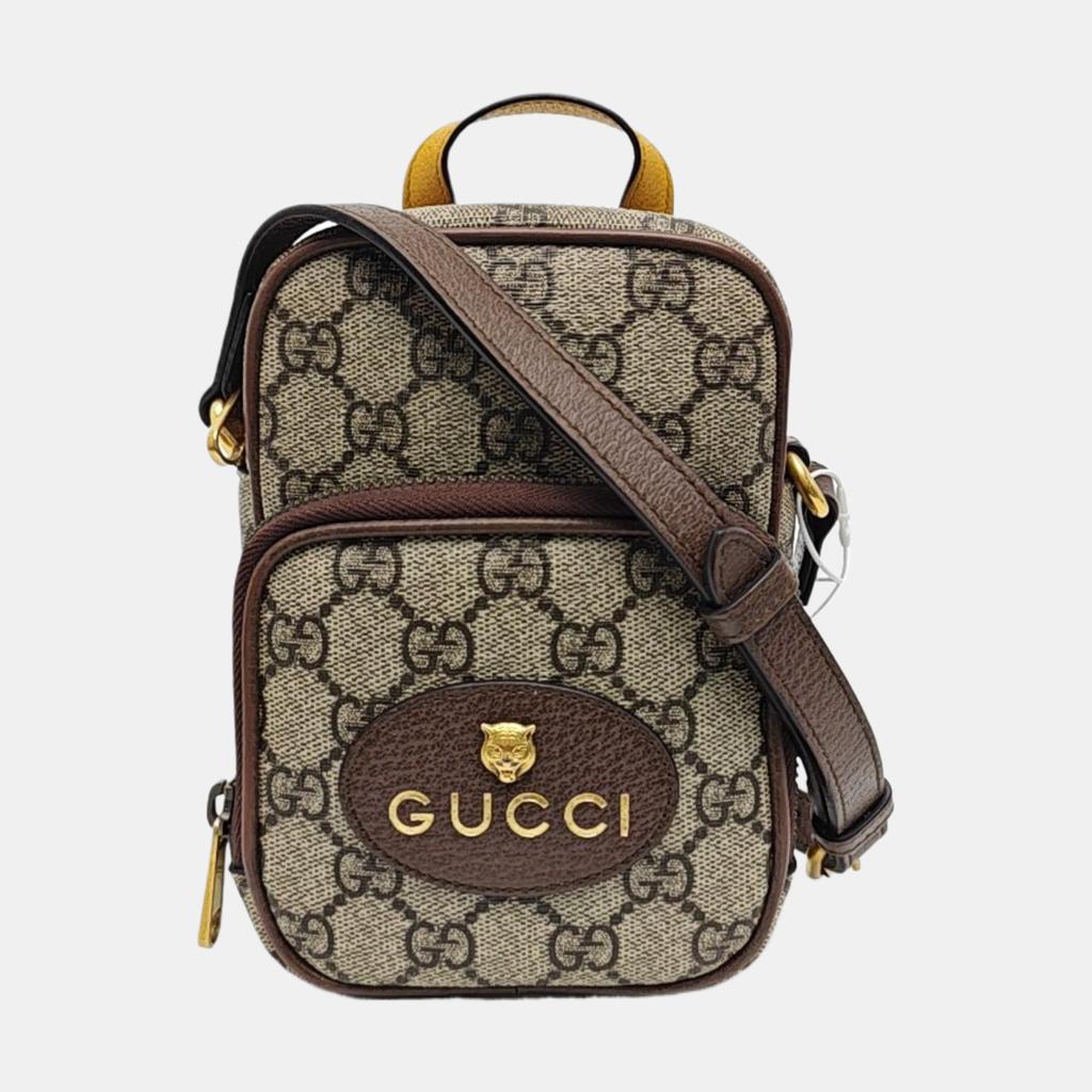 [Pre-Owned] Gucci Neo Vintage GG Supreme Small Crossbody Bag 'Beige' - Very Good #1M64NZZ