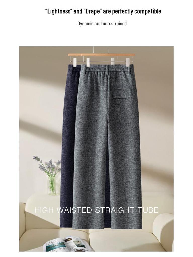 2025 Herbst/Winter High Waist Tencel Wolle Zigarettenhose: Schlankmachender lockerer Fall für vielseitige Freizeitkleidung