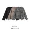 Kaslead New Arrival Women's Clothing Fashion Style Fashion Classic Style Concave-Convex Woven Burrs Tassels Knitting Sweater Outwear