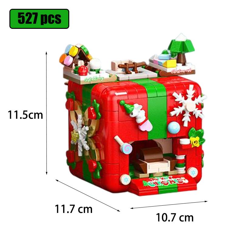 

Christmas Construction Blocks Set,1000+ Pcs Holiday Present Box Santa Claus Model Construction Toys,Creative Christmas Diy Plaything For 14+Y