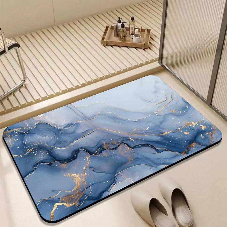 Marble Bathroom Floor Mat Decorative Absorbent Mat Decorative Diatom Mud Floor Mat Absorbent Floor Mat Toilet Floor Mat