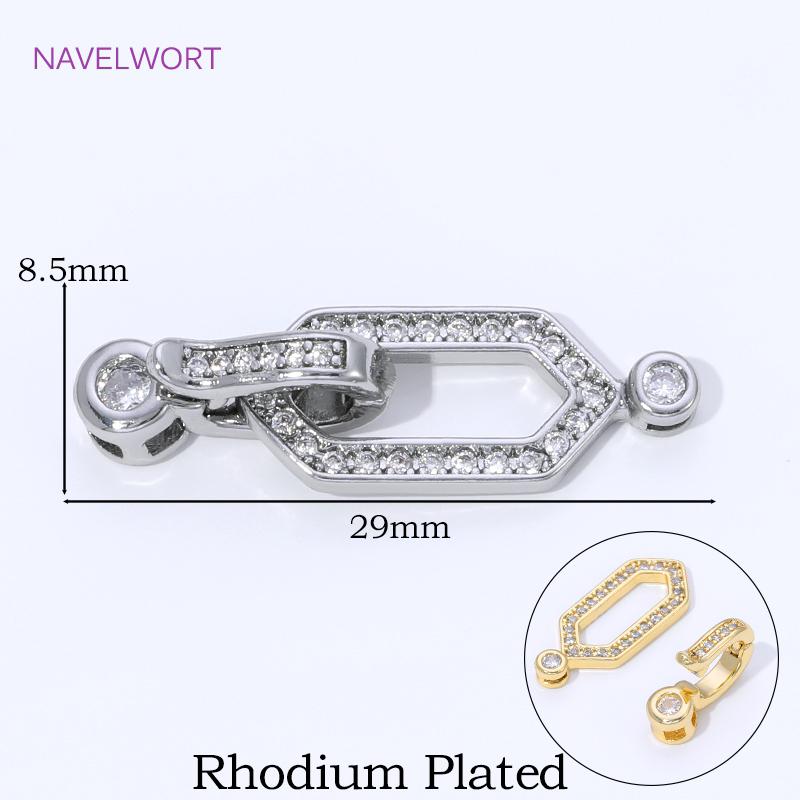 18K Gold Plated Brass Jewelry Clasps For Bracelets Making,With Zircon Connector Clasp,Locks For Jewelry,DIY Necklace Accessories
