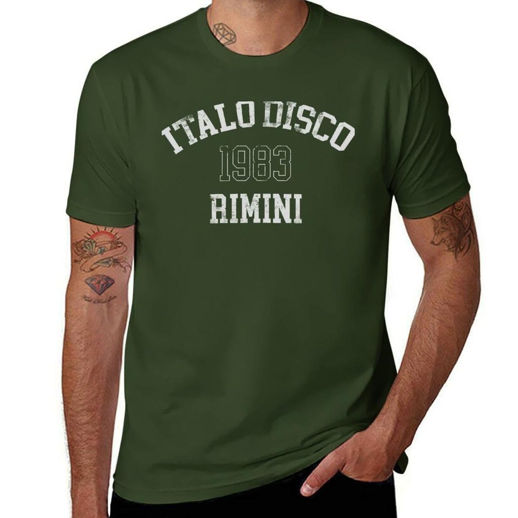 T-Shirt Italo Disco Manica corta personalizza la tua maglietta oversize vestibilità slim per uomo