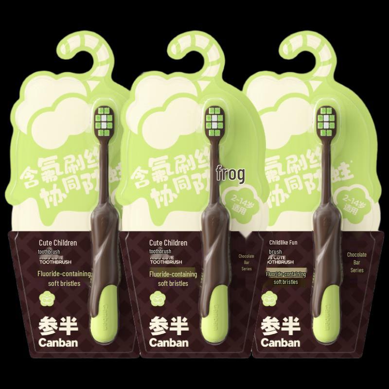 Semi-Half Children's Fluoride Soft Bristle Toothbrush (3-Pack)