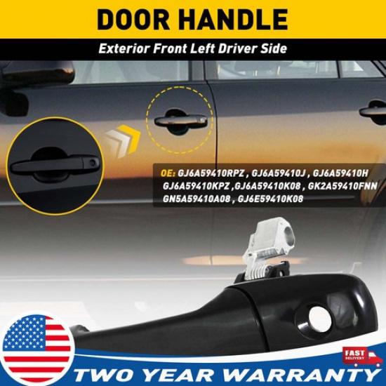 Door Handle Outside Black Smooth Driver Front Side For 6 Mazda 3 CX-9 RX-8