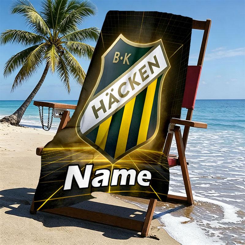 Custom Name Personalized BK Hacken Print Beach Towel, for Trip Camping Beach Party Home Decor, Birthday Gift for Family & Friends