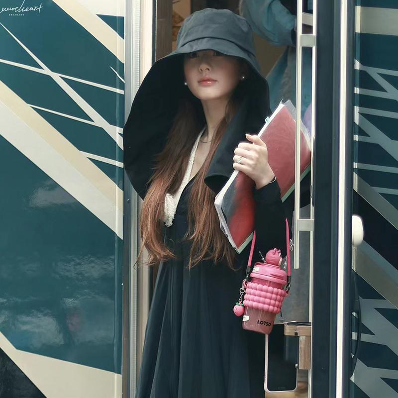 Summer sun protection hat women's big eaves UV protection shading shawl hat outdoor neck protection face bucket hat foldable