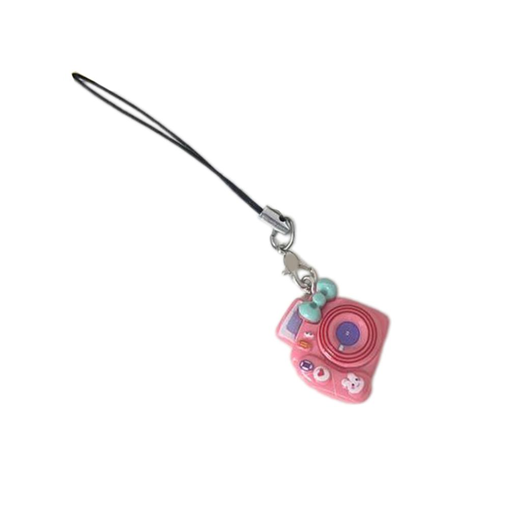 Miniaturní přívěsek na klíče s kamerou, 6 barevných variant, rozkošný design makronky, šňůrka na telefon, stylový šperkový přívěsek na batohy