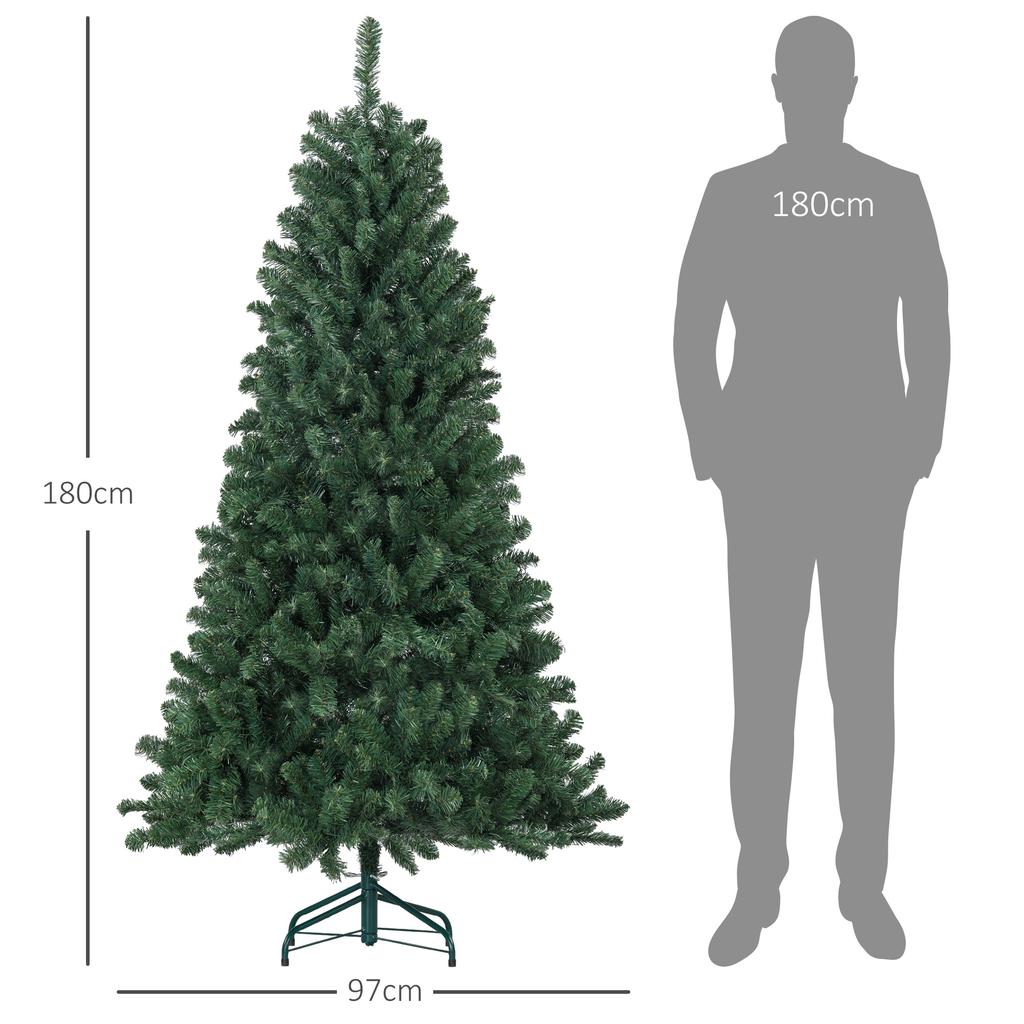 Artificial Christmas Tree 180 Cm With 760 Memory Wire Branches And Foldable Base Green Christmas Tree